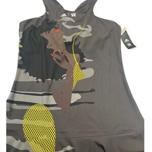 Adidas x Thebe Magugu Camo Long Tank Womens XL NWT AEROREADY